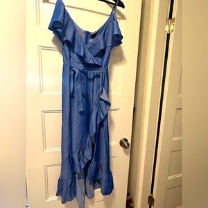 Faux wrap dress. Tencel/denim lightweight material. New with tags.